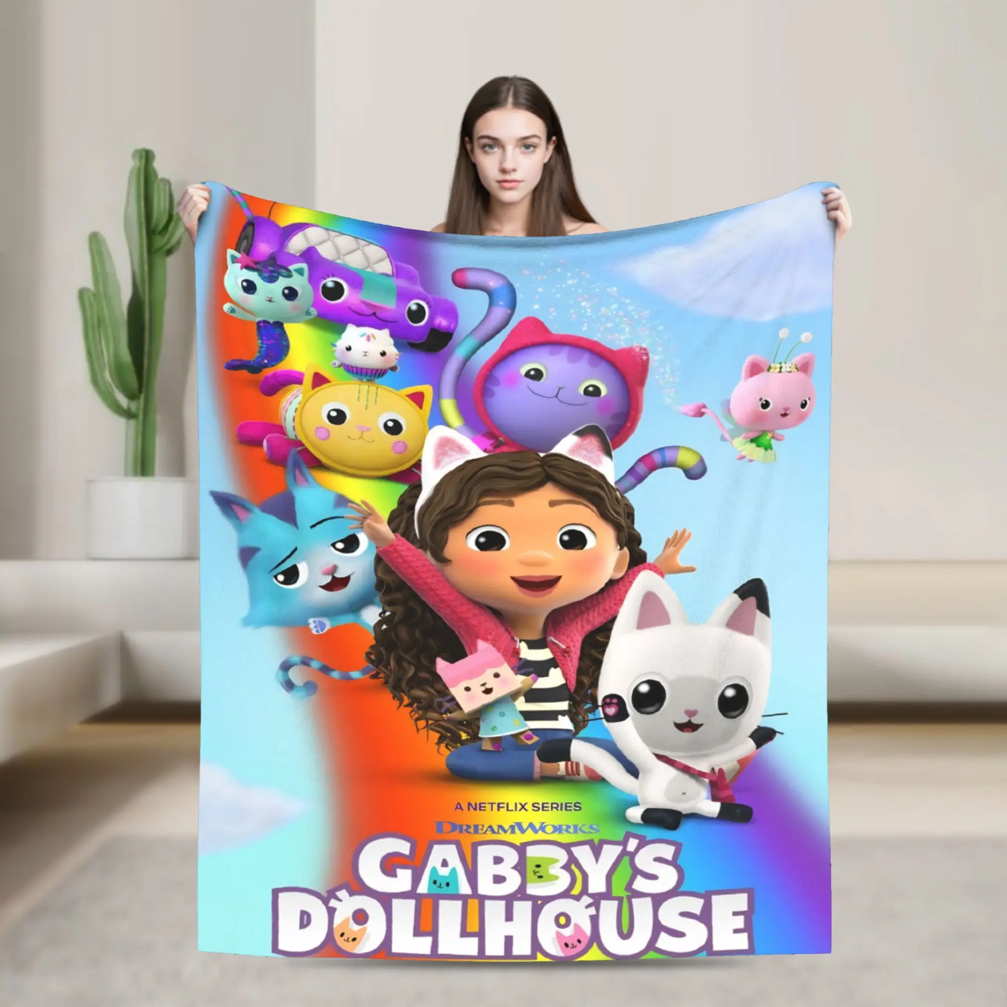 

G-Gabbys Girl Dollhouse Blanket Cozy Soft Throw Blankets for Couch 50x60 Inch Multiple Sizes Bedspread