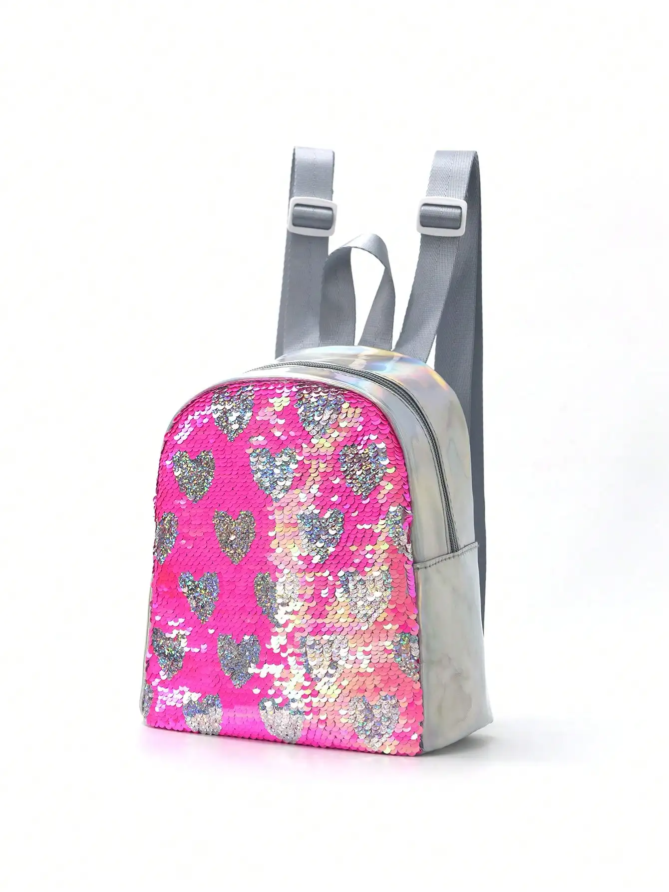 1 Piece Kids Girls Fashion Cute Love Sequins Multicolor Y2k Style Kids Backpack Kids Crossbody Bag Kids Satchel Bag