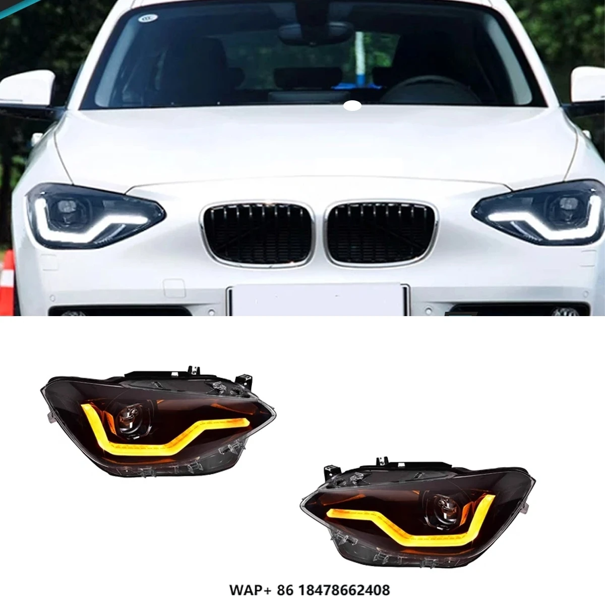 

Горячая фара для светодиодной фары F20 2012-2015 1 серии 116i 118i указатель поворота фара «ангельские глазки»