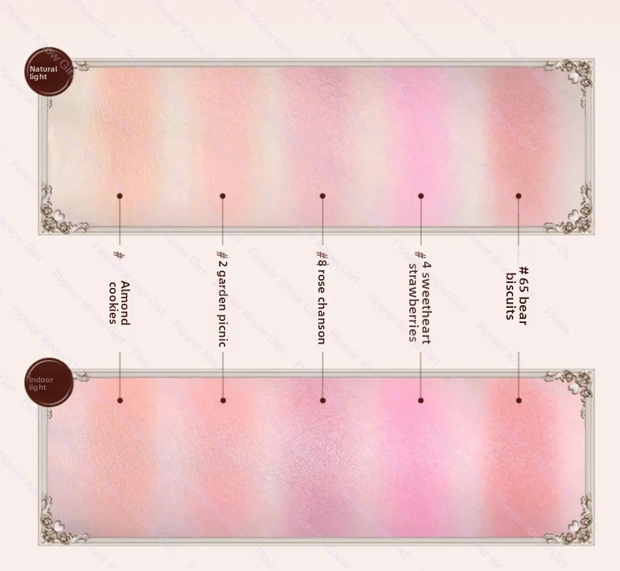 Flower Knows Sweetie Bear 5g Zijde Satijn Blush Gezichtscosmetica Natuurlijke verhelderende blijvende matte afwerking