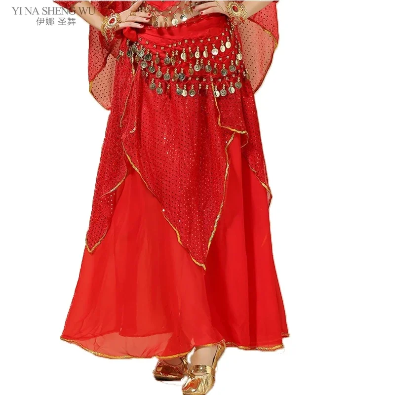 1pc Erwachsene Einfarbig Bauchtanz Rock Frau Chiffon Split Sexy Gypsy Spanisch Flamenco Orientalischen Ethnischen Leistung Rock Nur