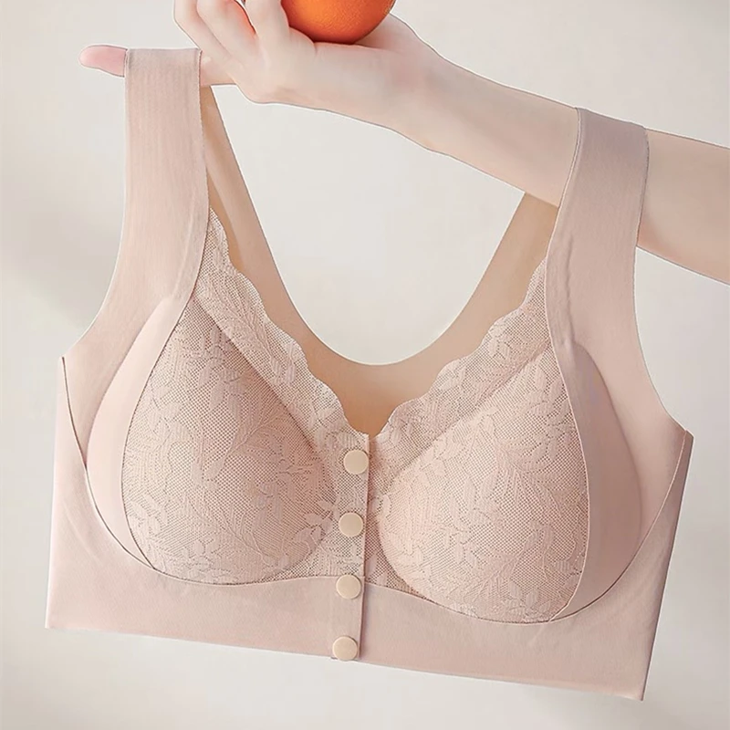 Front-hook Bra for Women with Small Breasts, Thin Style, Push-up Top, Side Breasts, No Steel Ring, Anti-sagging Vest-style Bra
