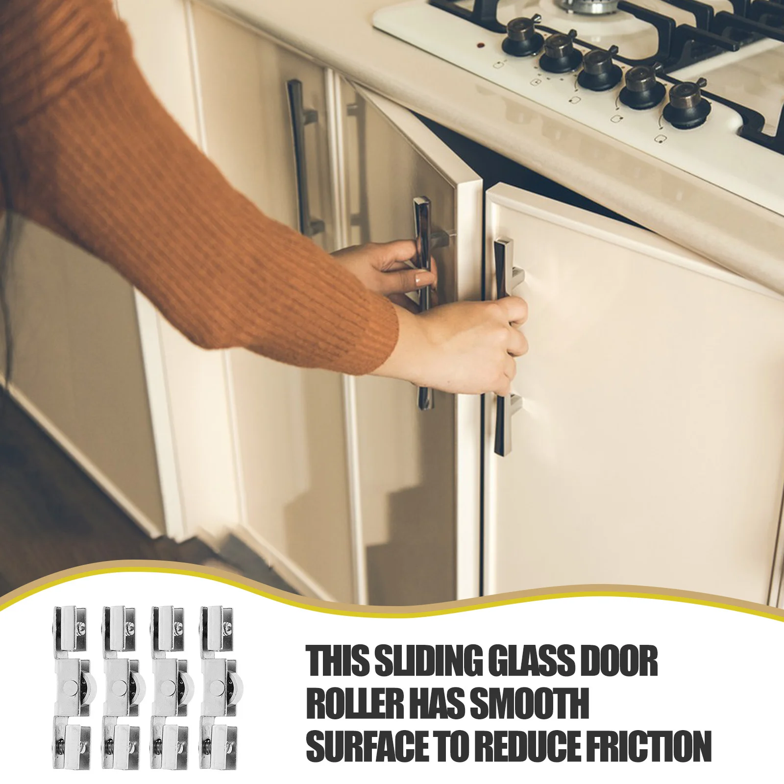 

8Pcs Sliding Door Pulley Wheel Reliable Smooth Rollers for Cupboard Barn Kitchen Bathroom Sliding Door Rollers Replacement Track