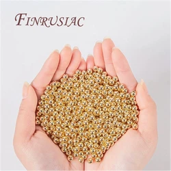 18K Gold Plated Beads 100Pcs - Premium Jewelry Making Supplies for Necklace Bracelet DIY, High-Shine Gold Spacer Beads Wholesale