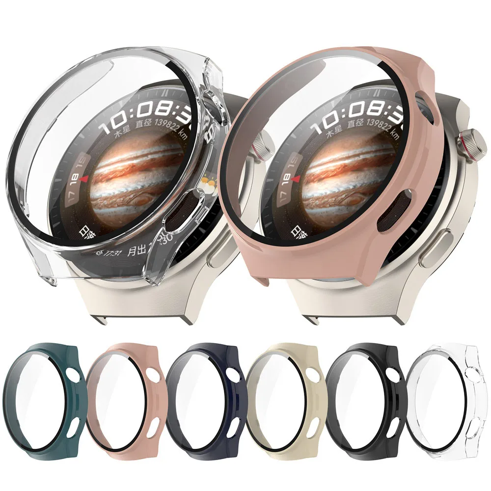 Cases Cover For Huawei Watch 4 Pro Bracelet Protector Shell Case With Glass Film 2in1 Screen Protection Frame Bumper Accessories