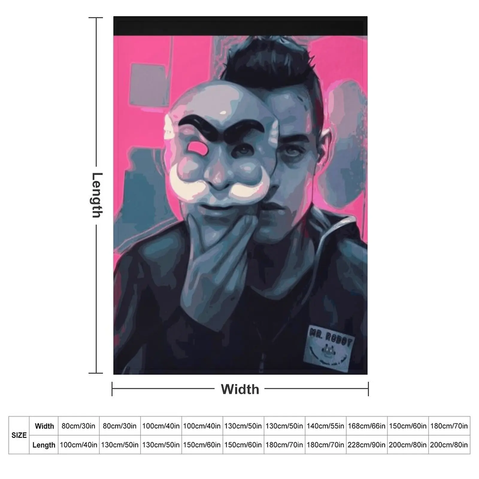 Mr. Robot and His Mask - Rami Malek Fanart Throw Blanket wednesday Decorative Throw Soft Retros Soft Plush Plaid Blankets
