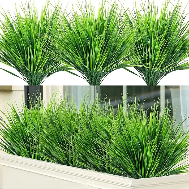 Artificial Grass 7-pitch Plastic Flower Spring Grass Plant Wall Green Plant Ornament Partition Flower Arrangement Gardening Deco