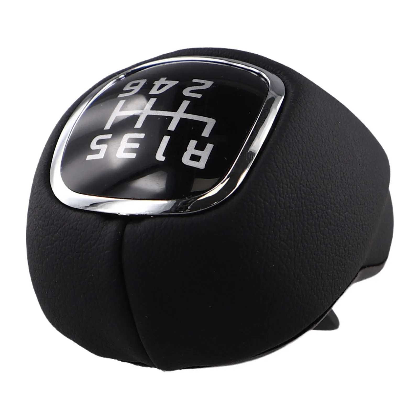 Black Shift Knob 6 Speed Gear Shift Knob Stylish Black Color Aftermarket Part Black Stitching Car Interior Upgrade