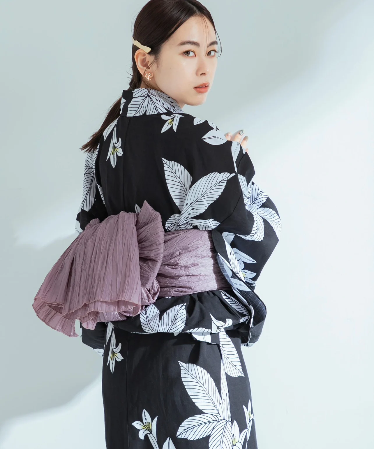 Japanese Sakura Kimono Pleated Skirt Waist Belt Women's Option Multiple Colors Available Polyester Material Spring 2023