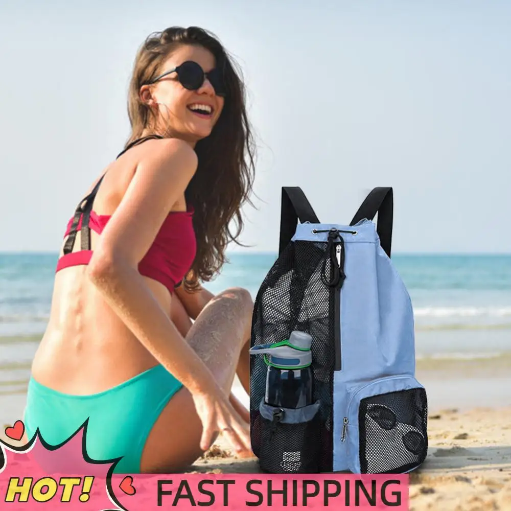

Mesh Drawstring Backpack Swimming Sports Bag Lightweight Drawstring Gym Bag Adjustable Strap for School Beach Holidays