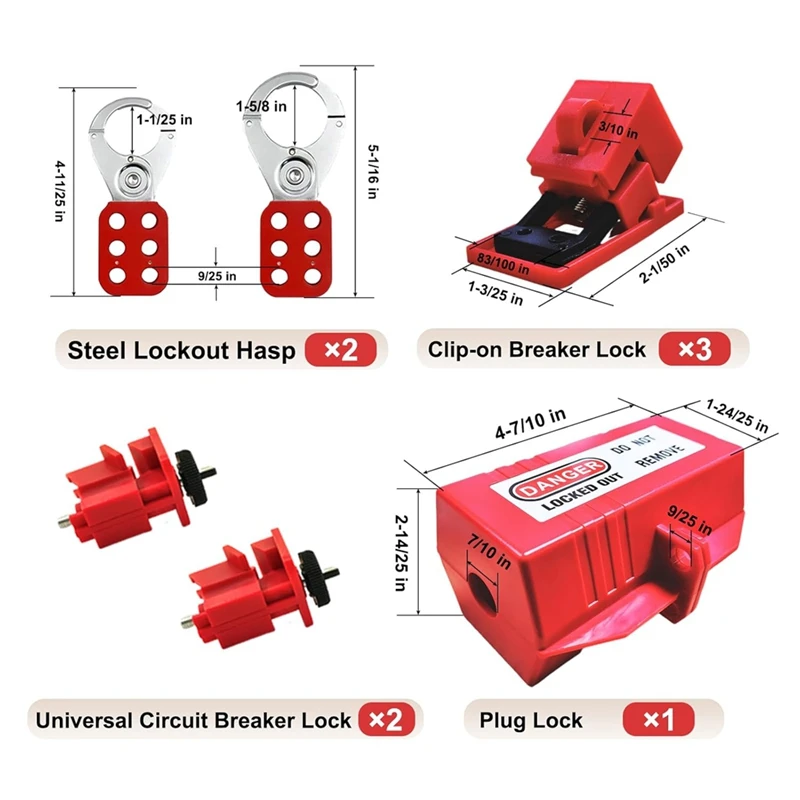 35Pc Lotokit,Portable Lockout Tagout Electrical Kit For Industrial Lockout Devices, Professional Padlock Kit