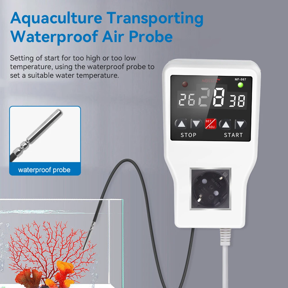 NOYAFA التبديل متحكم في درجة الحرارة NF-567 شاشة ديجيتال ذكي وحدة تحكم أوتوماتيكية بالكامل التحقيق مقبس درجة الحرارة