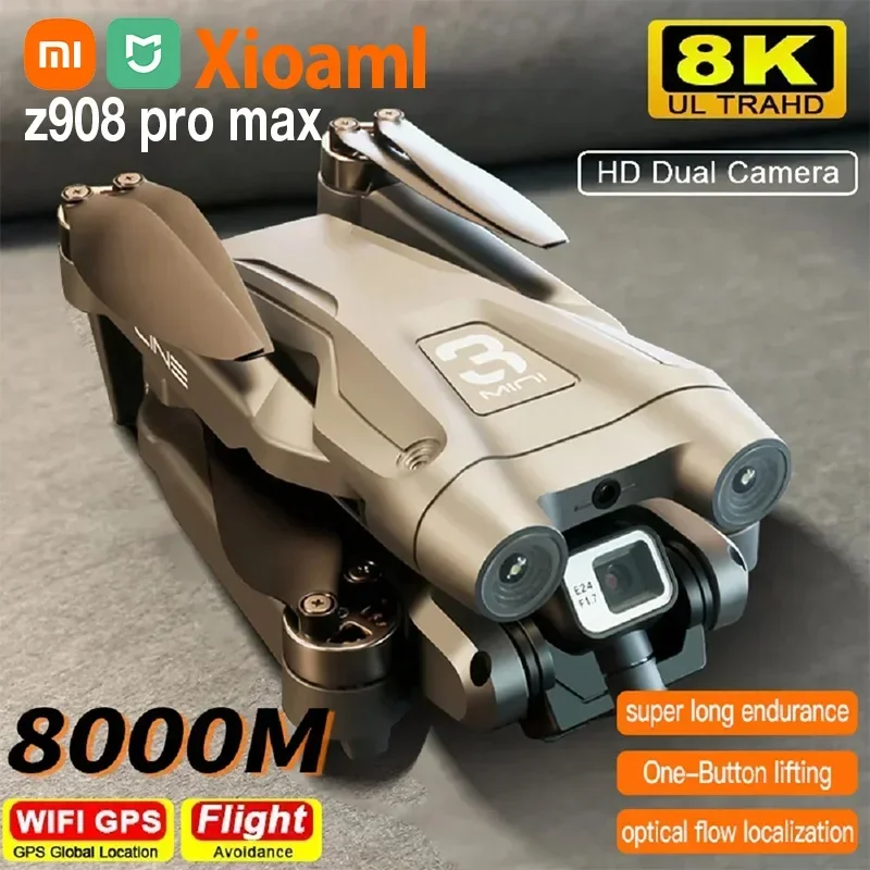 미니 드론 ESC FPV 장애물 회피 브러시리스 쿼드콥터 RC 완구, Z908Pro Max, 4k 전문 듀얼 HD 카메라, 신제품