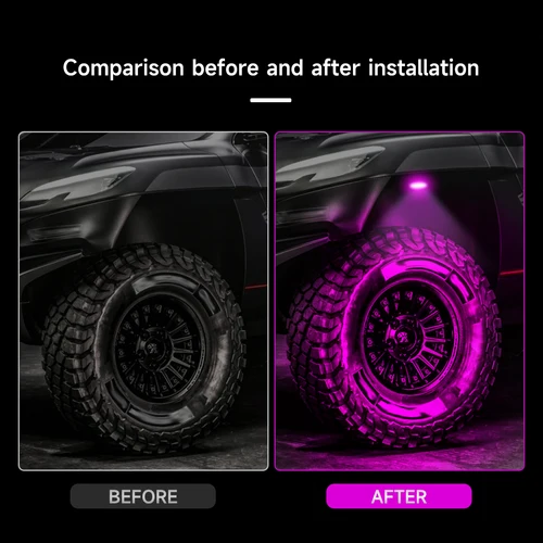 Imagen 2 del producto 4 Uds. Luz de chasis de coche para camiones luces LED de roca con camioneta todoterreno Jeep SUV ATV UTV coche