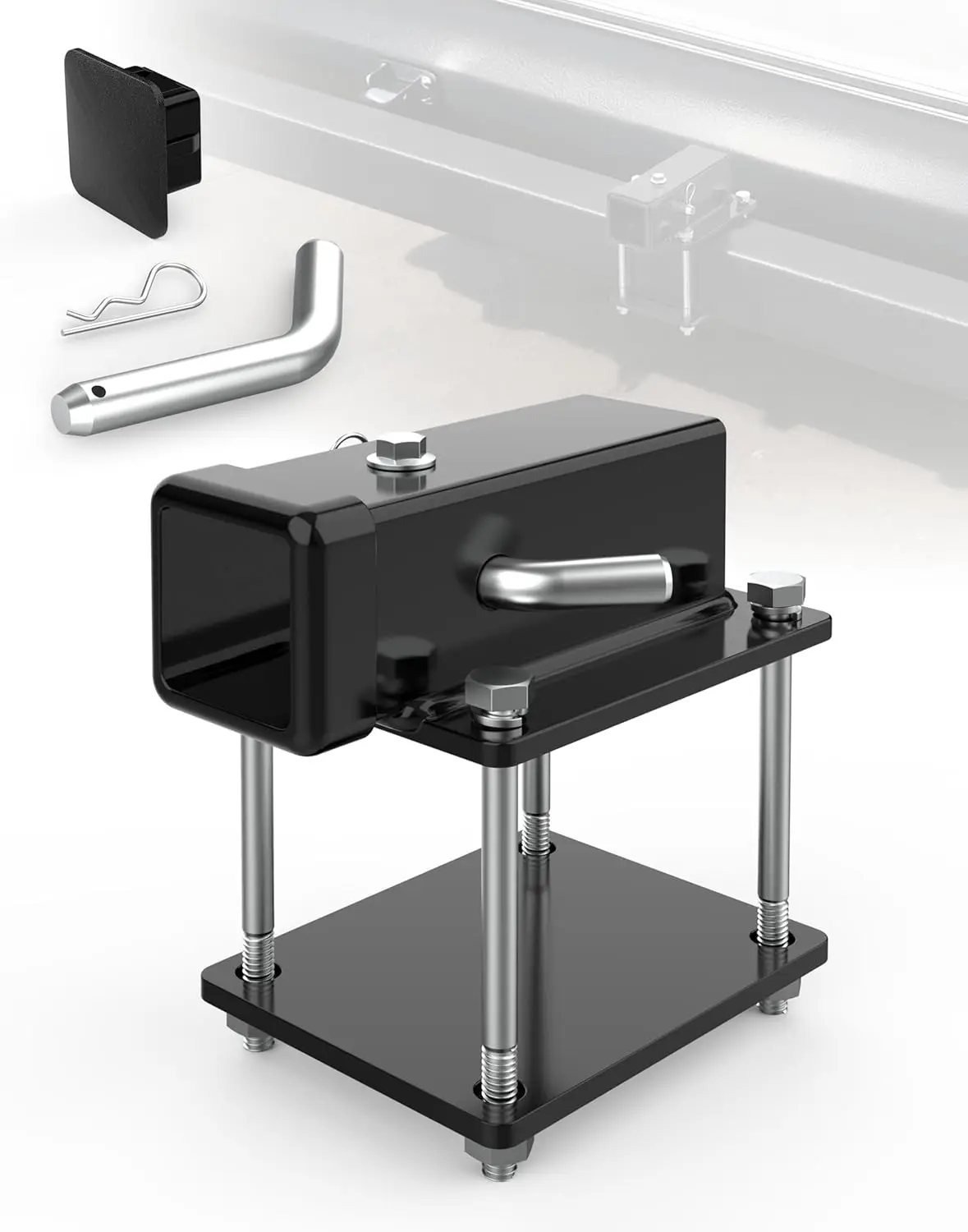 

Адаптер сцепного устройства бампера для автофургона, приемник 2 фута — подходит для бамперов 4–4,5 дюйма, 200 фунтов — готовый к велосипеде и грузовой стойке