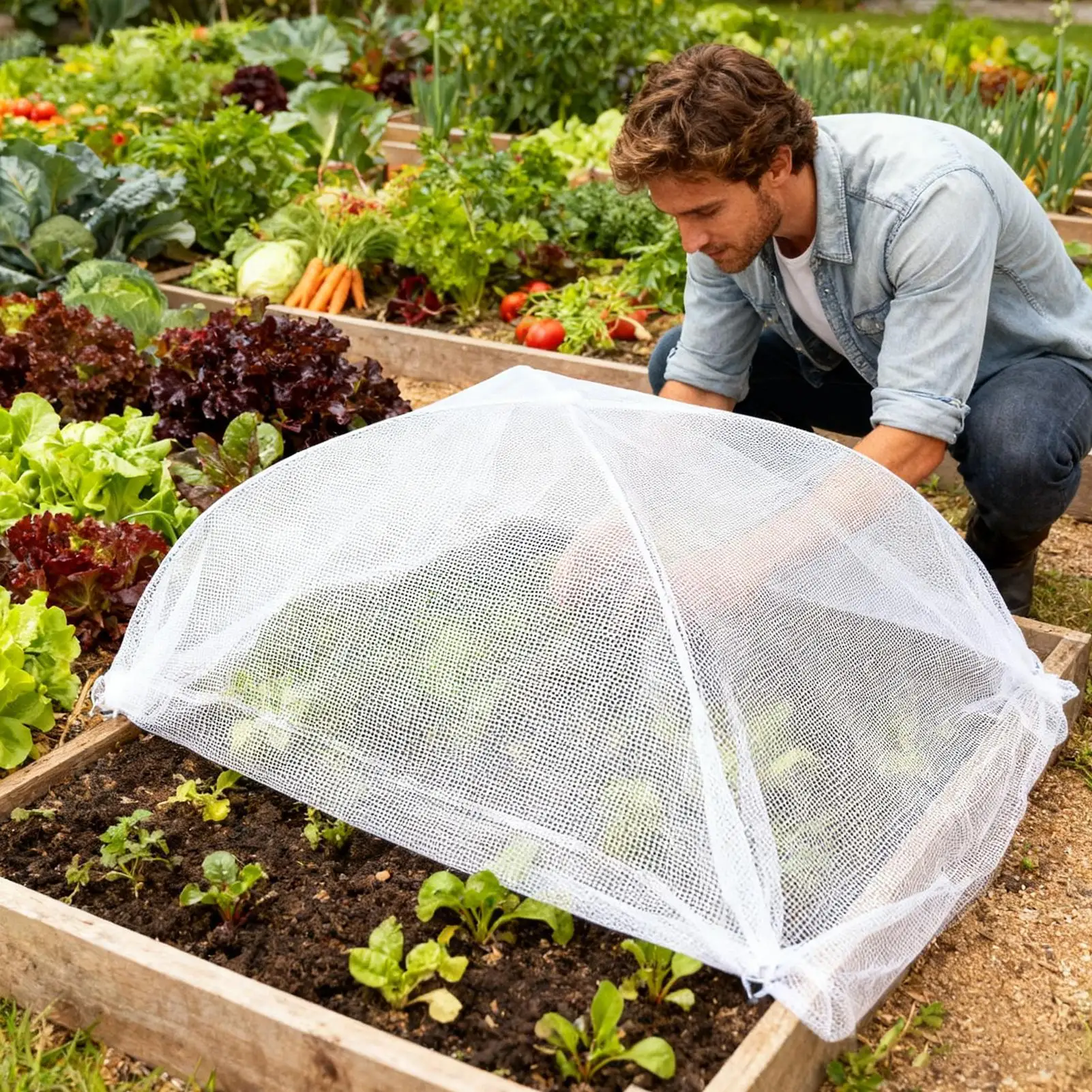 

Сетка для защиты сада, 2 шт., защитная сетка для растений со шнурком и молнией, защита для растений высокой плотности для