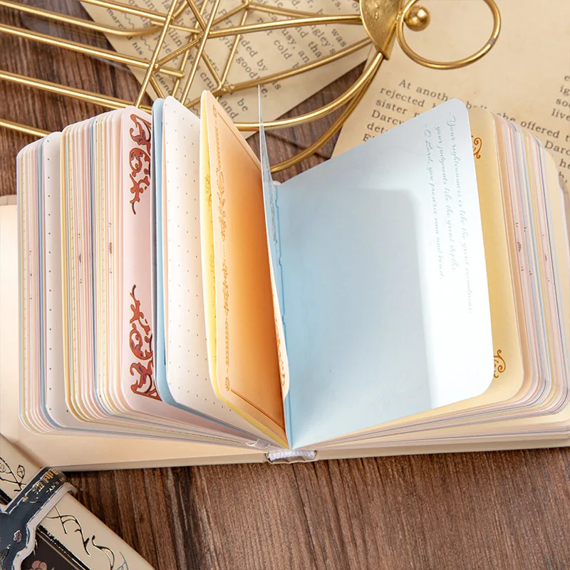 Creative square magnetic buckle notebook small portable gilded hand ledger European vintage hardbound notepad study supplies