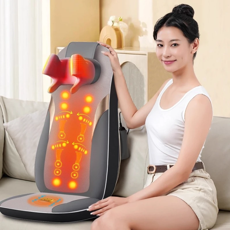 

Массажная подушка для сиденья с подогревом, массажный коврик для всего тела, вибрационный грелка, массажер для спины, подушка для стула, разминание, рождественские подарки