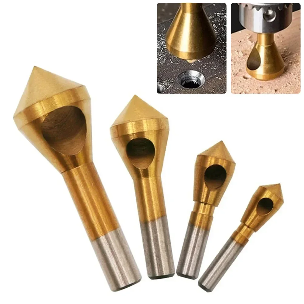 Titanium Coated Deburring Chamfering Cutter Counter Sink Drill Bits Smooth Hole Cutter For Metal Wood Plastic Chamfering Tool