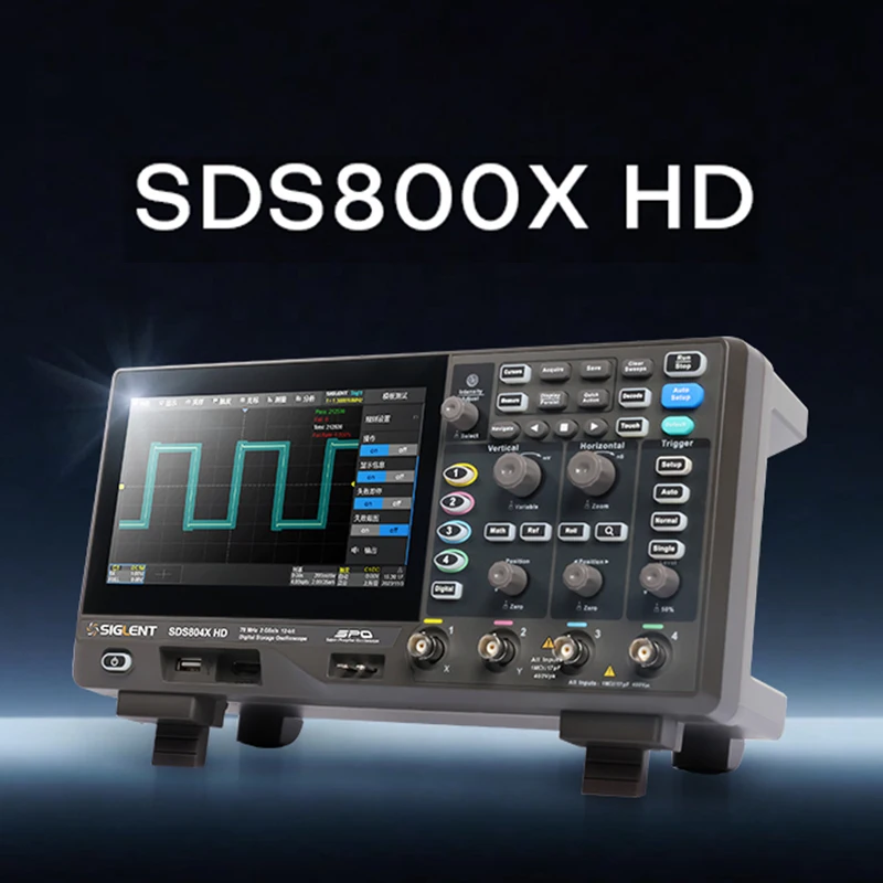 

high-definition oscilloscope SDS800X HD series (SDS802/804/812/824X HD), 12 bit resolution, 2/4 channels