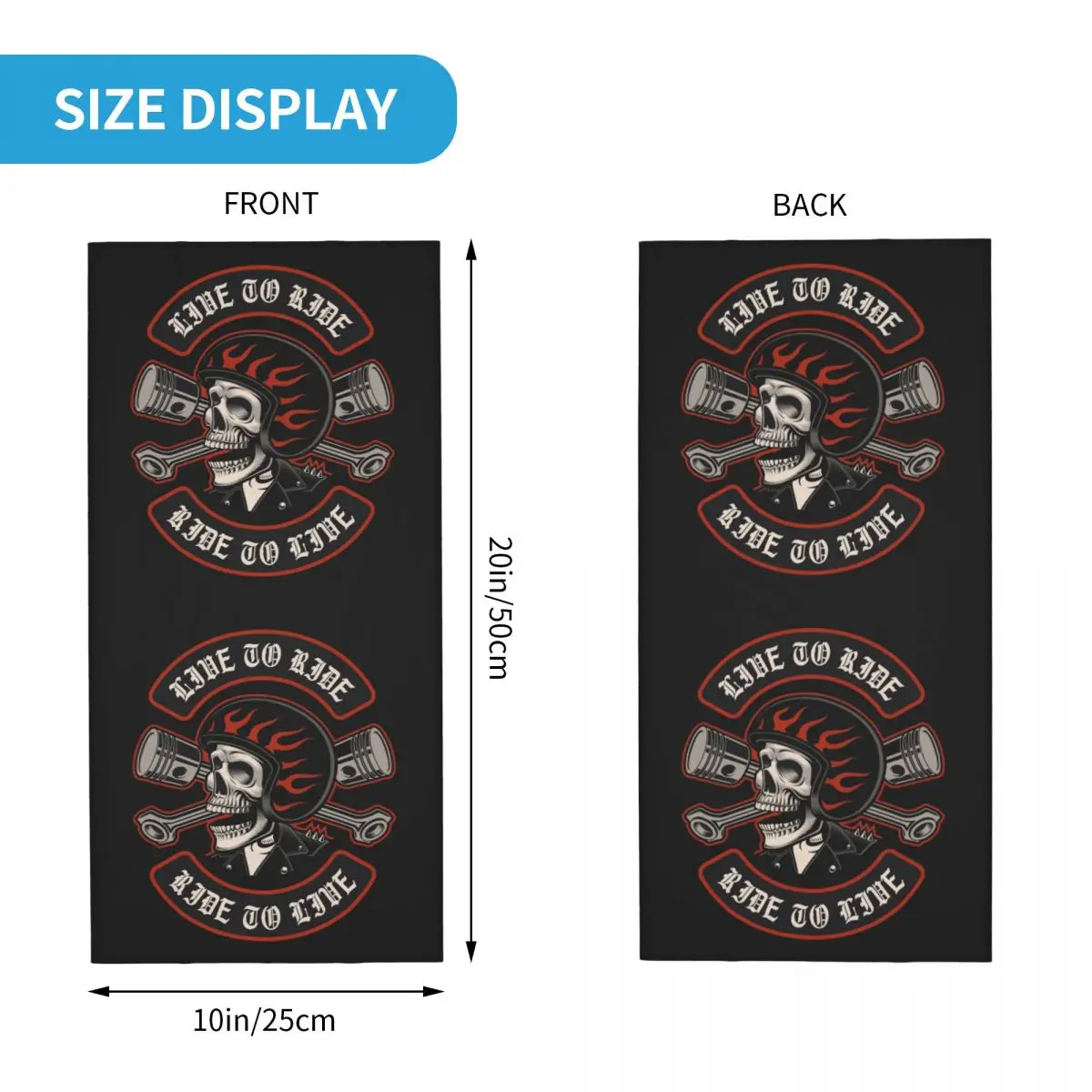 Custom Biker Motorcycle Skull Neck Gaiter Women Men Windproof Winter Rockabilly Bandana Scarf for Ski