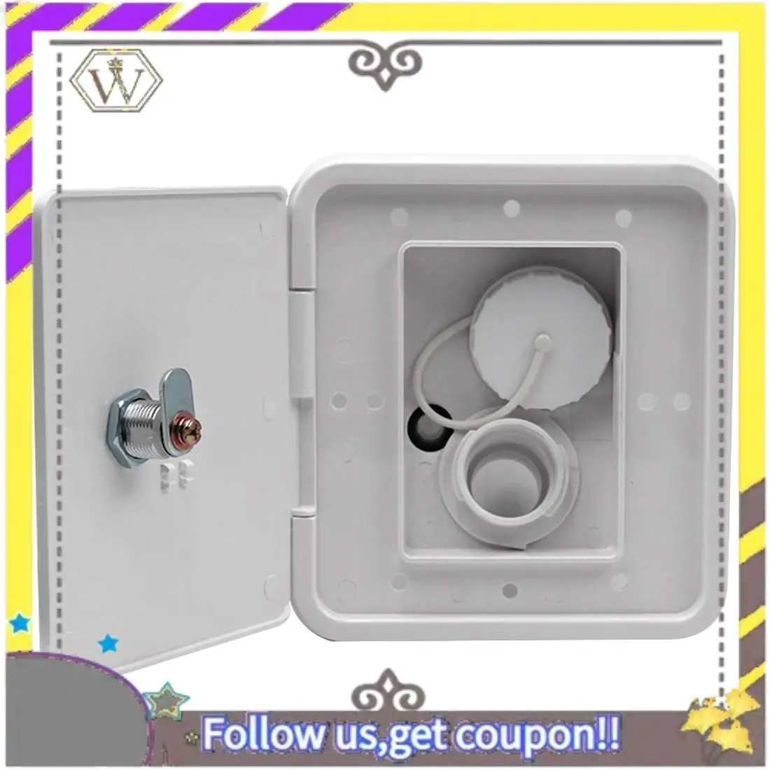 

ABXV-RV гравитационный наполнитель для воды с квадратным люком, ящик для воды с винтом для ключа, аксессуары для прицепа для автофургона