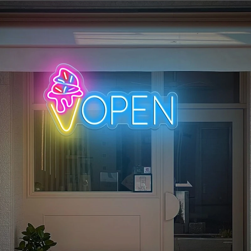 Ice cream neon sign,ice cream shop led neon, gelato led light, custom ice-cream shop decor light sign