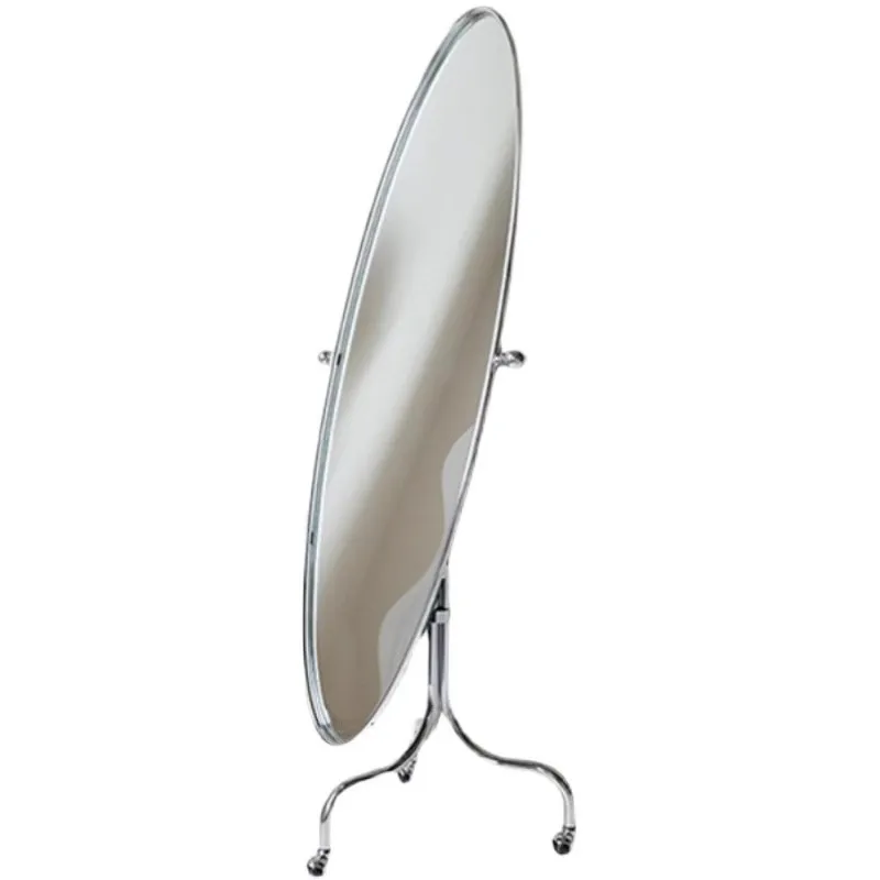 Surfboard full-length ins clothing store fitting mirror stainless steel movable floor girl 5