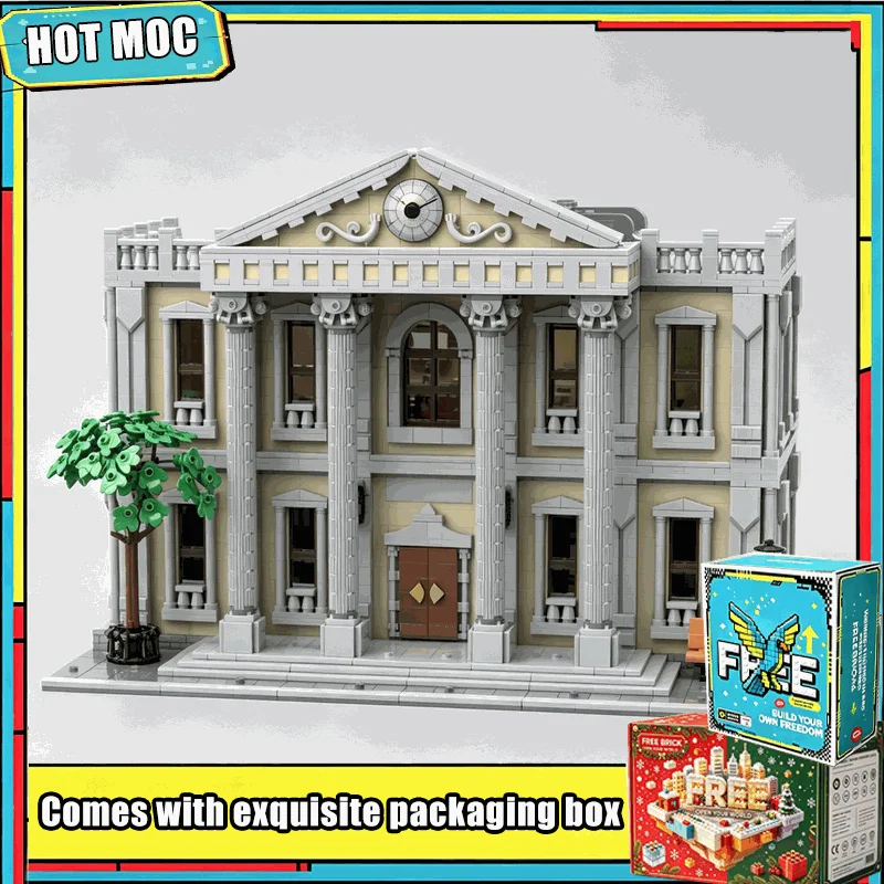 3945 Parts Classic Library Building Model Custom Puzzle Architecture DIY Assembly Toy Building Blocks Street Collection Display