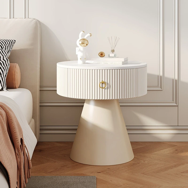 

Simple and modern bedside table, bedroom cream style storage, living room corner table, sofa side table, easy to move
