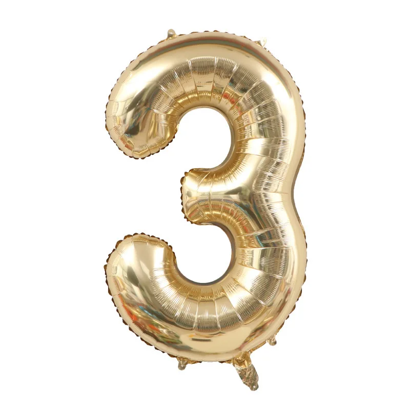 1 STKS 40 inch grote wit goud licht goud digitale folie ballon voor meisjes verjaardagen helium grote number0-9 ballon decoratie - afbeelding 1