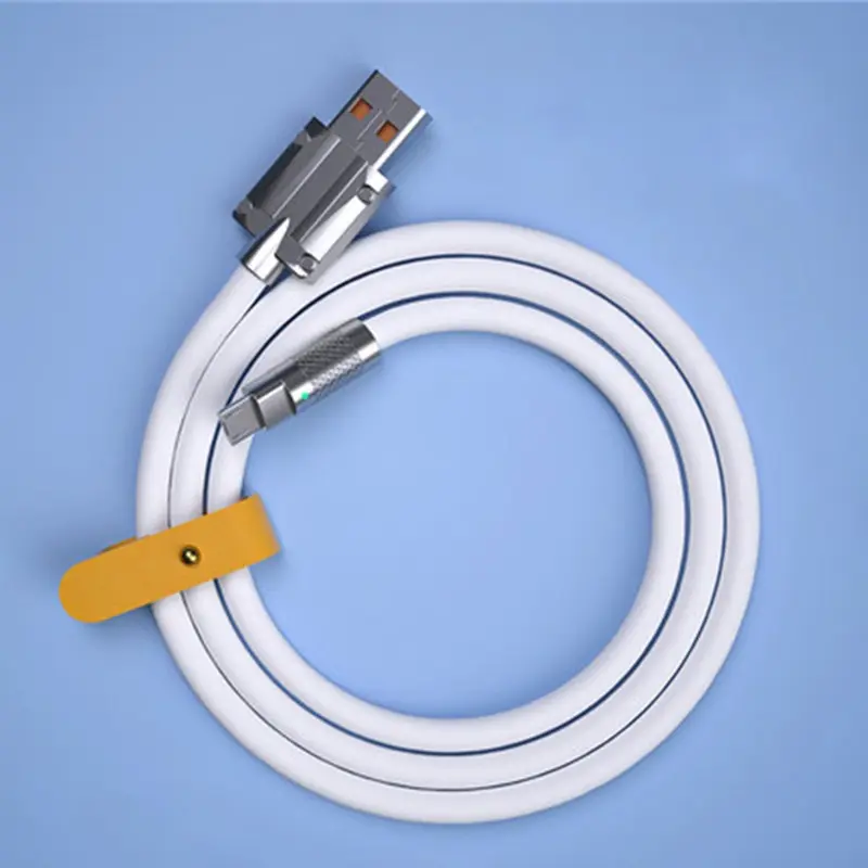 120W 6A TypeC Super Fast Charge Liquid Silicone Cable Quick Charge USB Cable For Xiaomi Huawei Samsung Pixel USB Bold Data Line