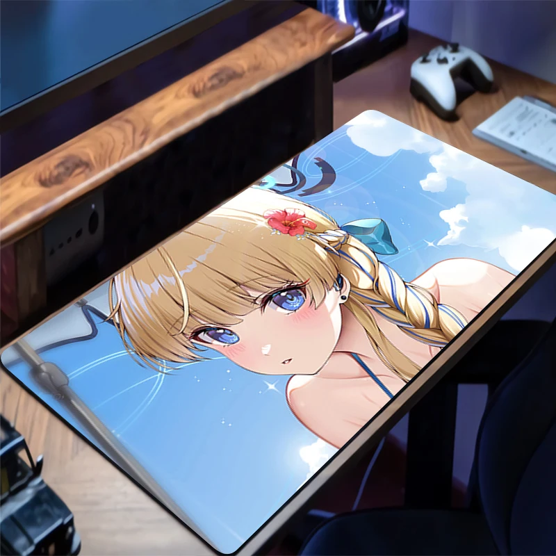 

Mouse Pad Anime Non-Slip Rubber Mousepad Office Desk Mat Gaming Blue Archive Asuma Toki PC Accessories Large Gamer Keyboard Mat