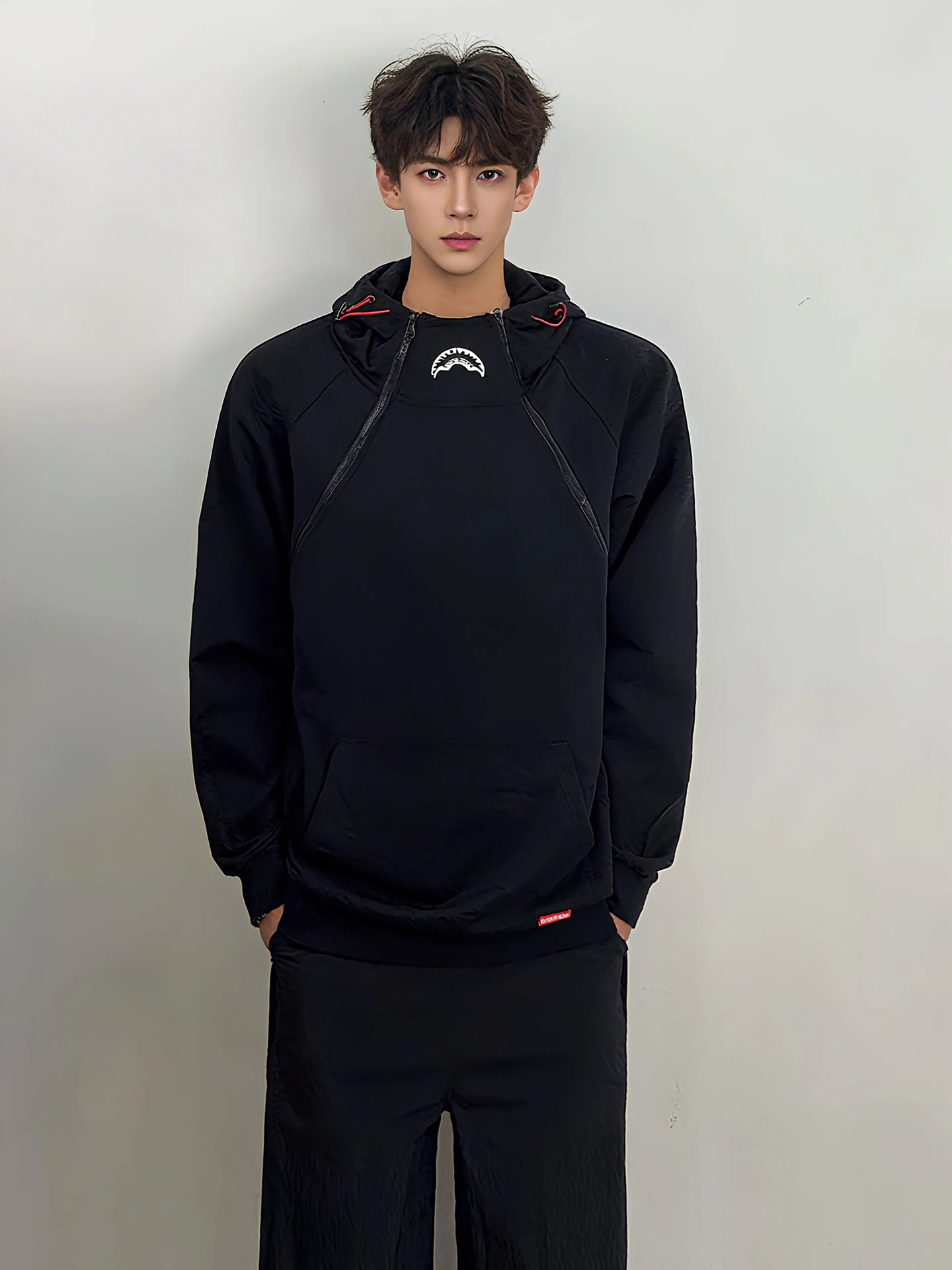 

Мужская осенняя толстовка Bla Ark с вышивкой, двойной молнией, плотная, в американском спортивном стиле, с длинными рукавами, хлопок/полиэстер