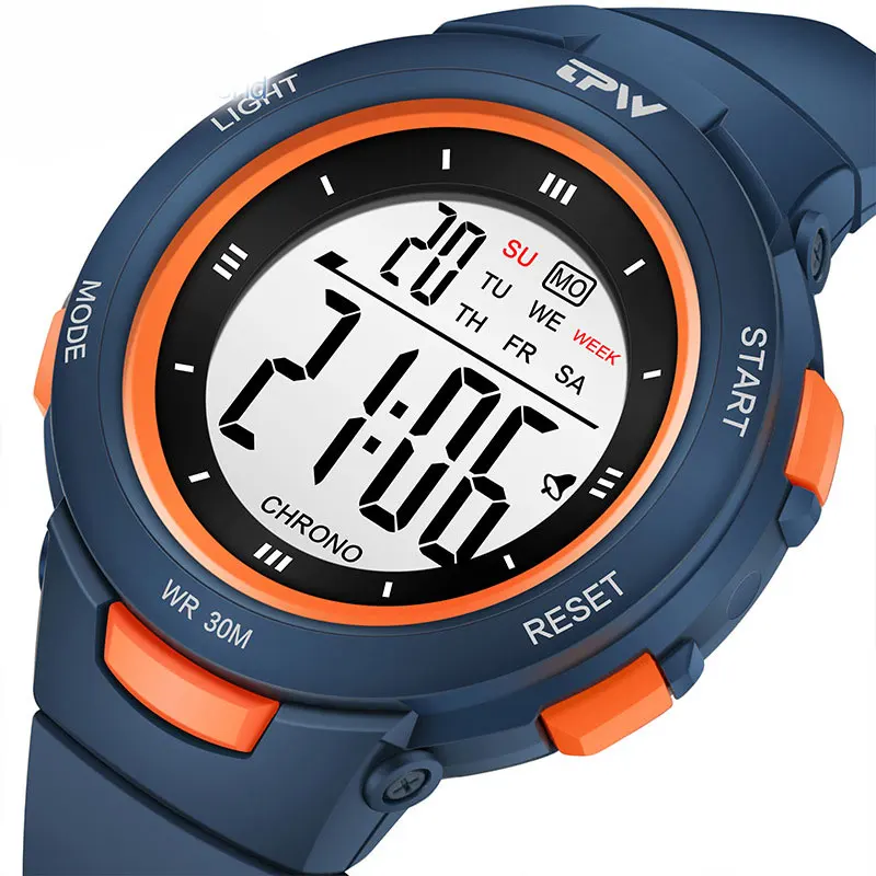 Reloj electrónico deportivo con pantalla Digital LED, reloj despertador con luz nocturna impermeable, multifuncional, regalo de cumpleaños para niño y niña