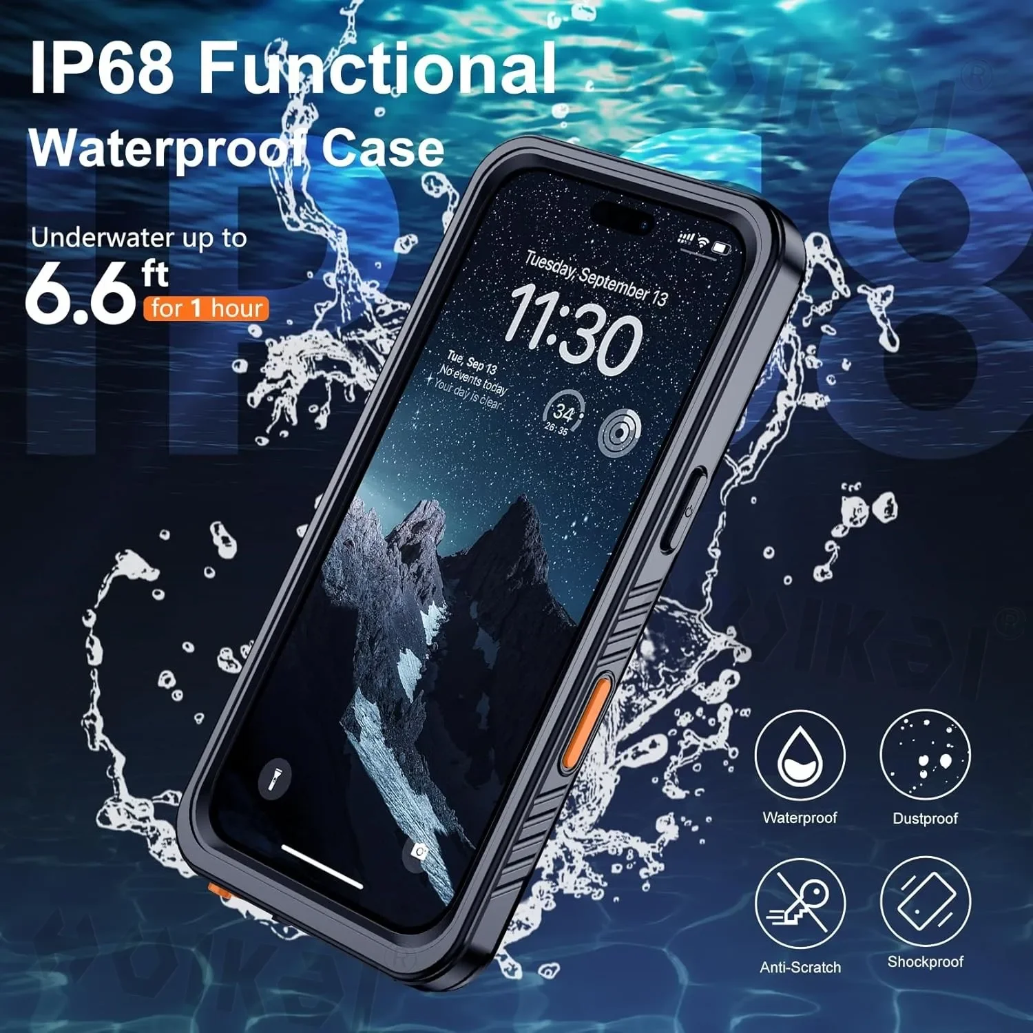 Waterproof Case for iPhone 16 Pro Max 16 Plus 15 Pro Max 15 14 13 14 Pro Max IP68 Dustproof Protector Full Body Protective Case