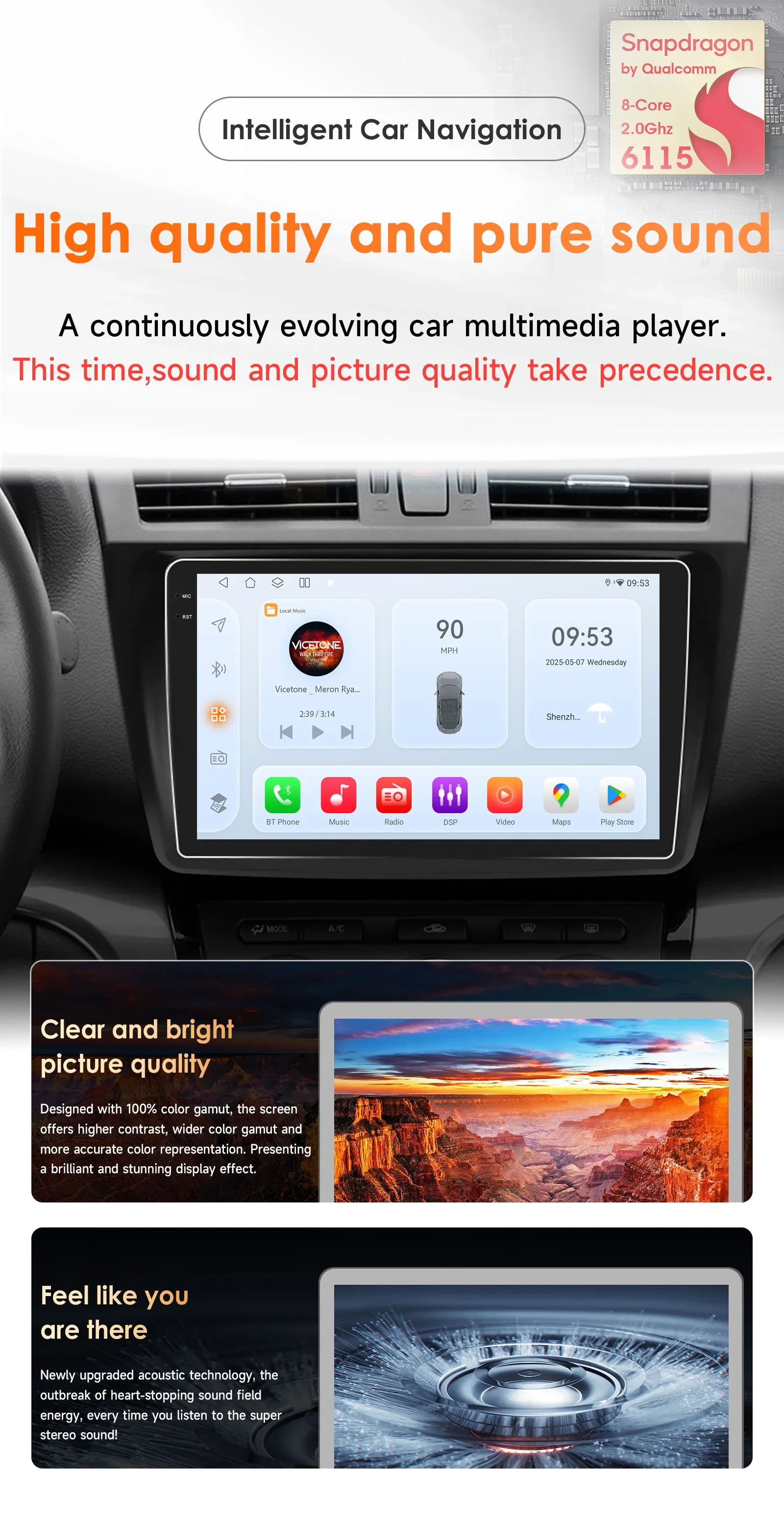 Hizpo 9 inch Wireless CarPlay Android Auto Car Radio for Mazda 6 Rui GH 2008 - 2015 2 DIN Multimedia Stereo with Cooling Fan GPS Navigation SWC Bluetooth FM RDS DSP IPS QLED Screen Car Intelligent Systems 4G WiFi 8 Core Automotive Head Unit Video Audio BT