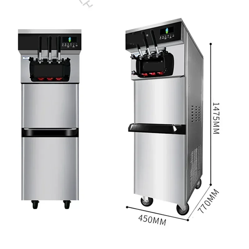 Casa 220v 38 ~ 48l/h máquina de sorvete comercial automática máquina de sorvete macio pequeno vertical sundae cone sorvete machi