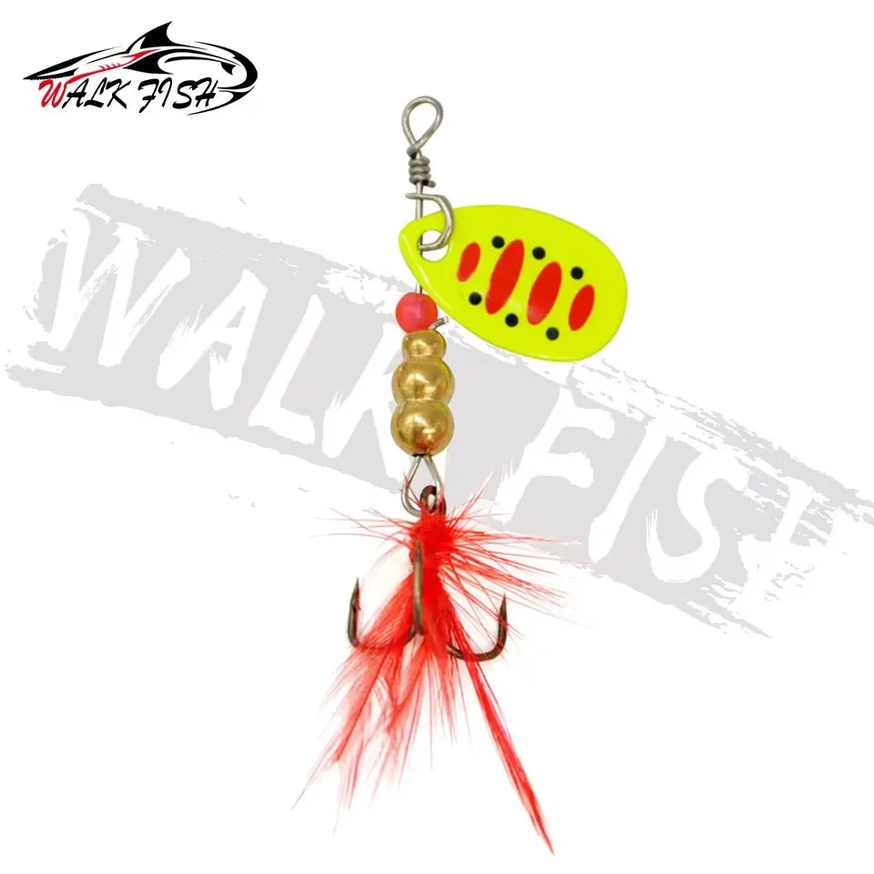 WALK FISH 3g 4.5g Spinner Lure Bionic Artificial Bait Rotating Composite Sequin Mandarin Gourd-shaped Hand-cranked Fish Salmon