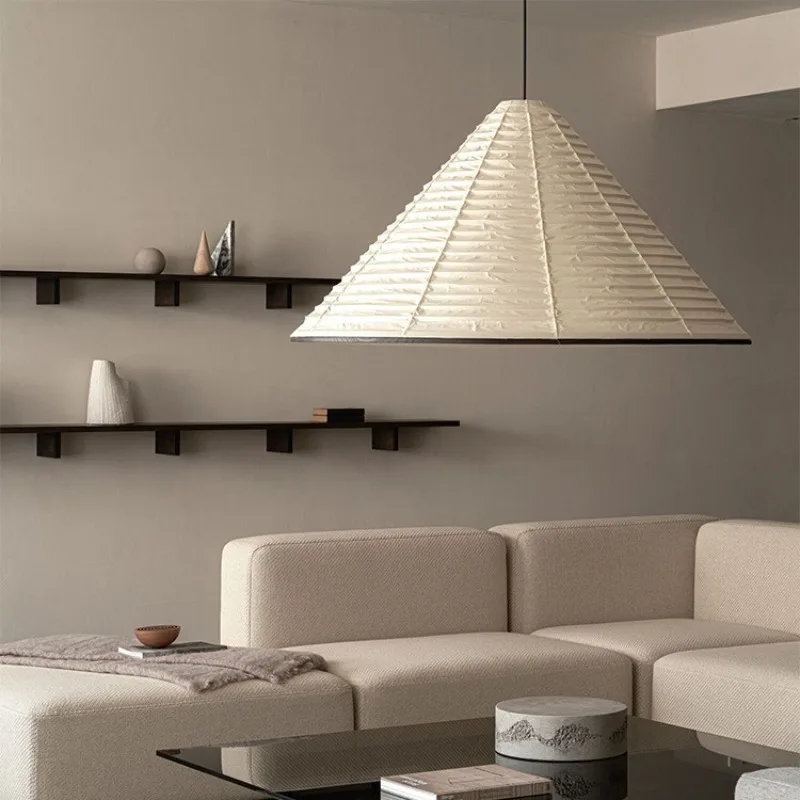 اليابانية وابي سابي قلادة أضواء مصمم مخروط الأرز ورقة الإبداعية المعيشة غرفة الطعام غرفة الشاي مقهى الإقامة مخروط مصابيح معلقة #3