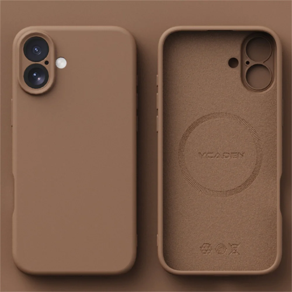 حافظة لهاتف آيفون 16E 16 Plus 15 14 13 12 Pro Max 11 حافظة مغناطيسية أصلية من السيليكون السائل رمادي Magsafe شحن لاسلكي غير لامع كوف #5