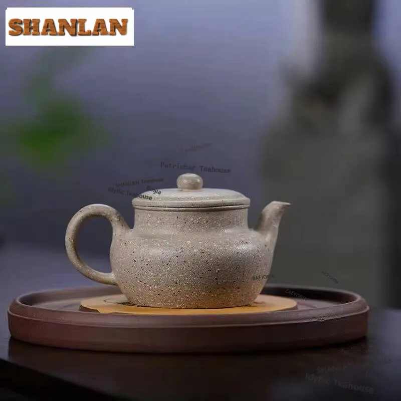180ml Retro Yixing Purple Clay Teapots Handmade De Zhong Pot Raw Ore Coarse Sand White Jade Segment Mud Kettle Zisha Tea Set Tea