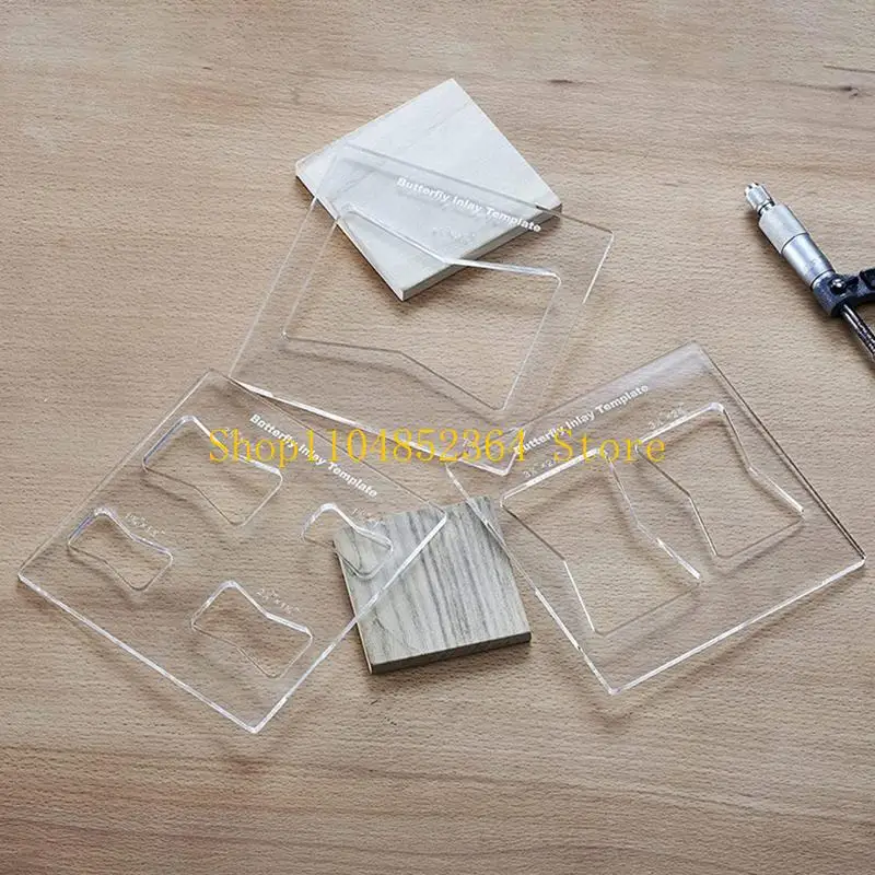 652F para plantilla incrustación mariposa, pajarita carpintería para llave, pajarita madera, incrustaciones y