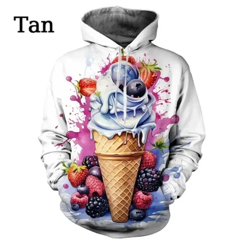 

New Ice Cream Graphic Hoodies 3d Printed Hoody for Men Autumn Fashion Kid Sweatshirt Pullover Casual Hoodie Women Clothes