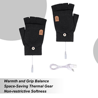 Heated Gloves For Men Electric Removable Soft Winter Men Running Heated Fingerless Gloves For Cold Weather Home Office Sports