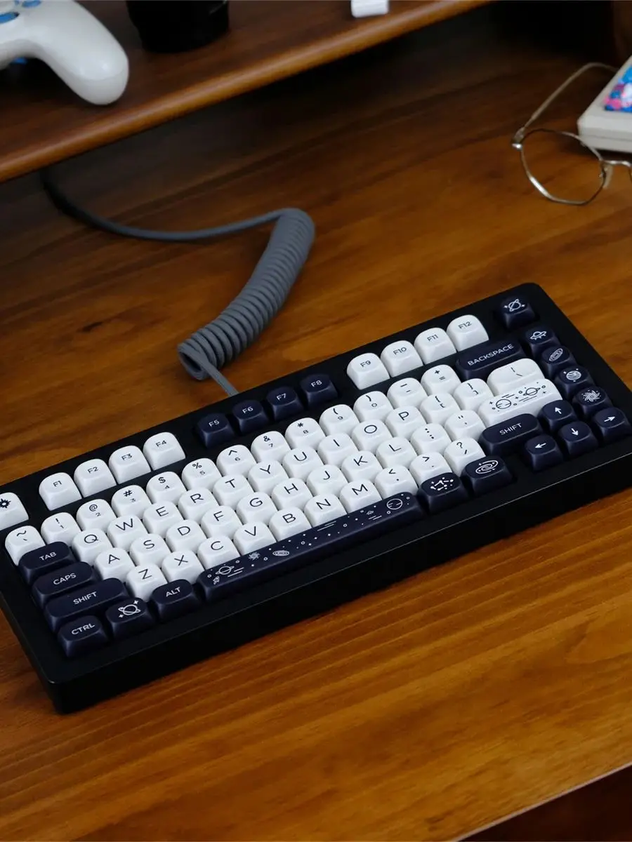 125 Klawiszy Milky Way White Dye-Sublimation Keycaps Profil MOA Urocze Nakładki na Klawisze PBT do Klawiatur Gamingowych z Przełącznikami Cherry MX — zdjęcie produktu 7