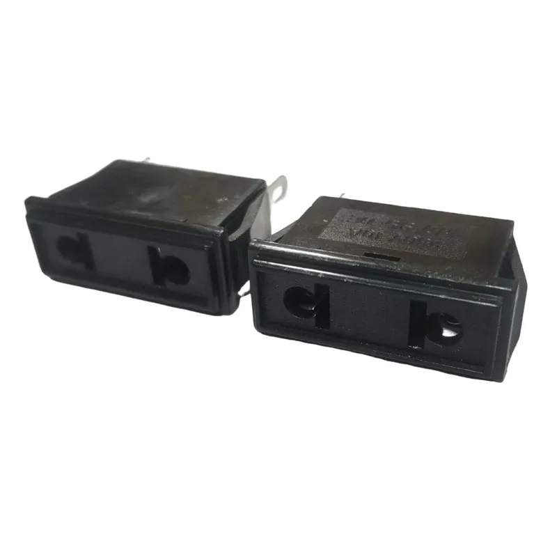 2PCS Preto 10A Chassis Feminino 2PIN AC EUA 1-15R Soquete Inline EUA UE tomada de energia elétrica AC Conector De Alimentação Industrial