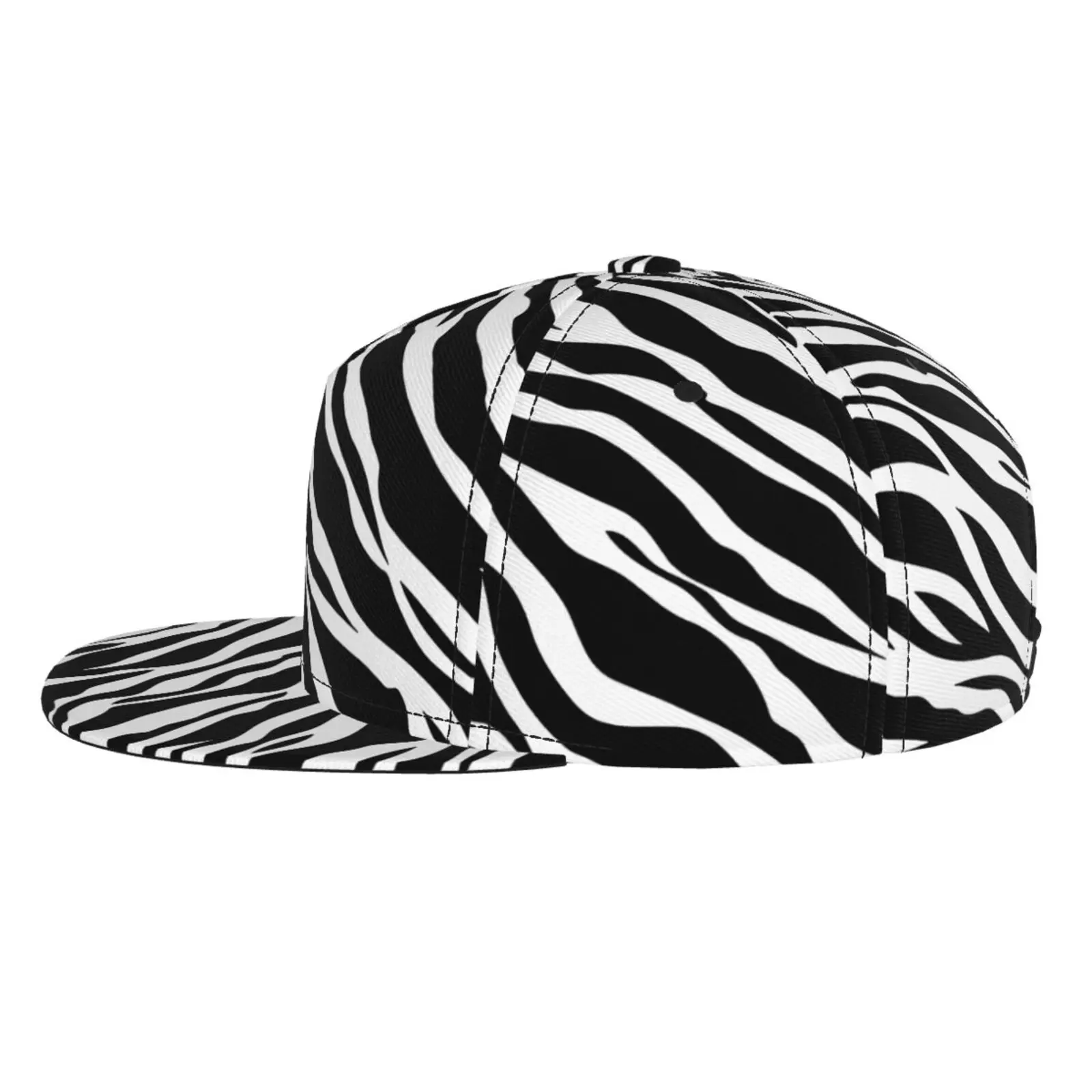 Zebra Print Snapback Hat for Men Women Vegetable Adjustable Baseball Cap Hip Hop Trucker Hat Flat Bill Hats