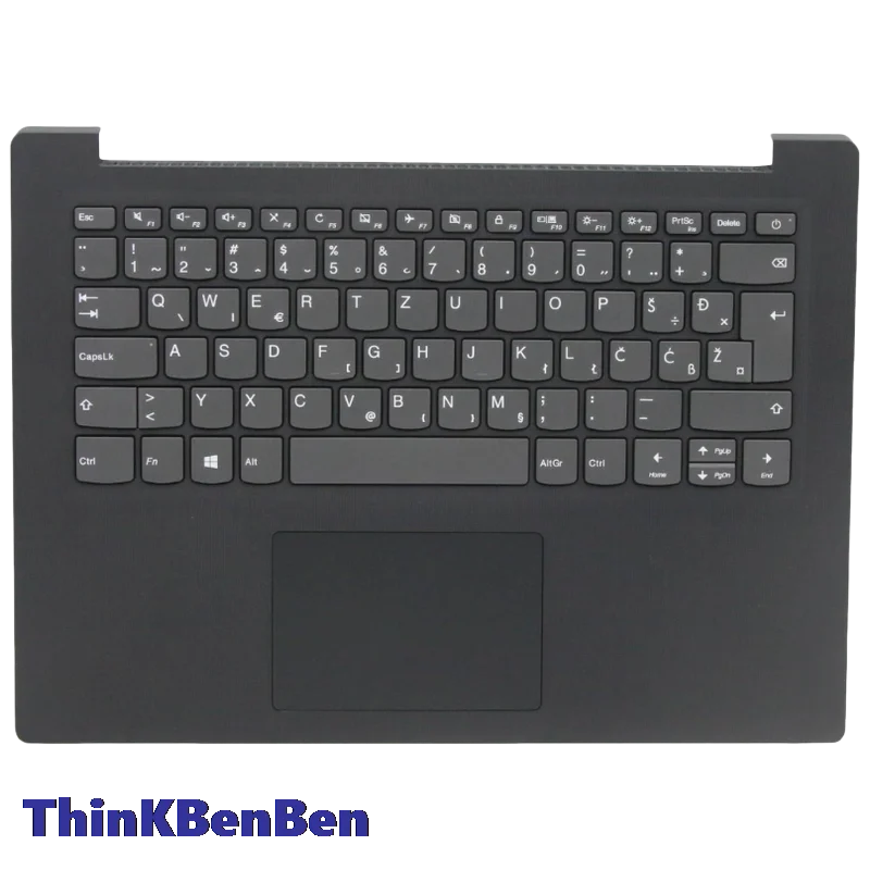 Funda superior con diseño de teclado negro con textura slovena, cubierta con reposamanos para Lenovo Ideapad S145 14 IWL AST API IGM IKB IIL 5CB0S17027