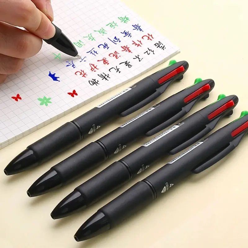 30Pcs MultiColor Pen Fine Point 4 in 1 Colorful Retractable Ballpoint Pens Multi Function Pen 0.7mm